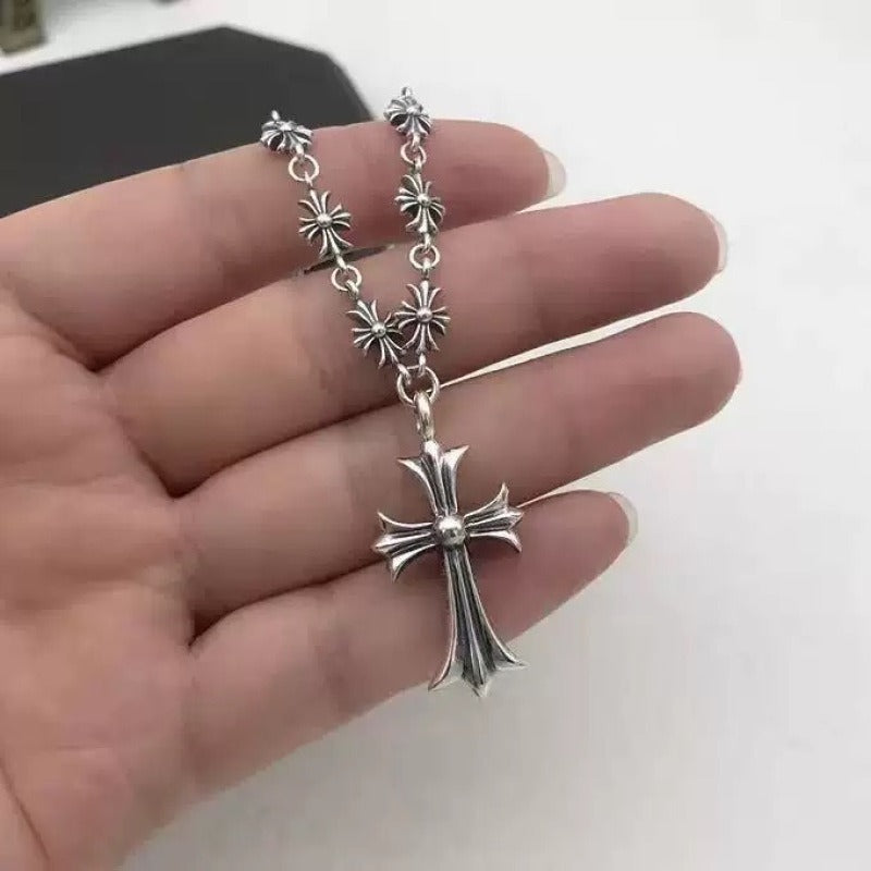 Chrome Hearts Silver Cross Necklace