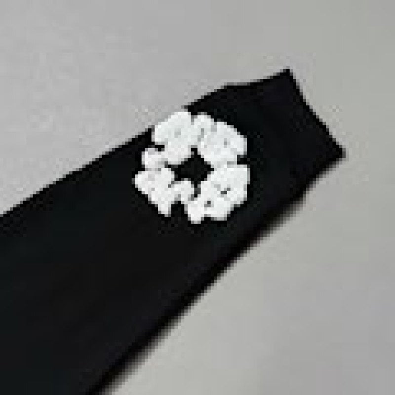 Black Cotton-Wreath Zipper Hoodie - DNM.TRS