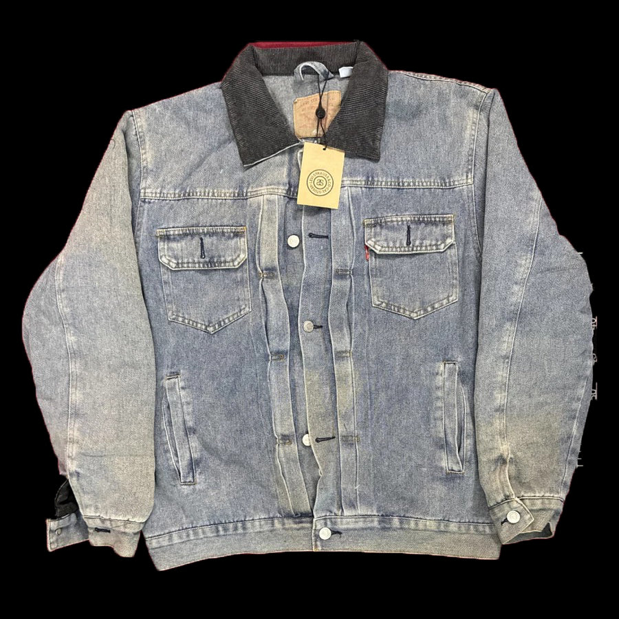 Stussy x Levi's Embossed Praglad Trucker Jacket - Rugged-Blue