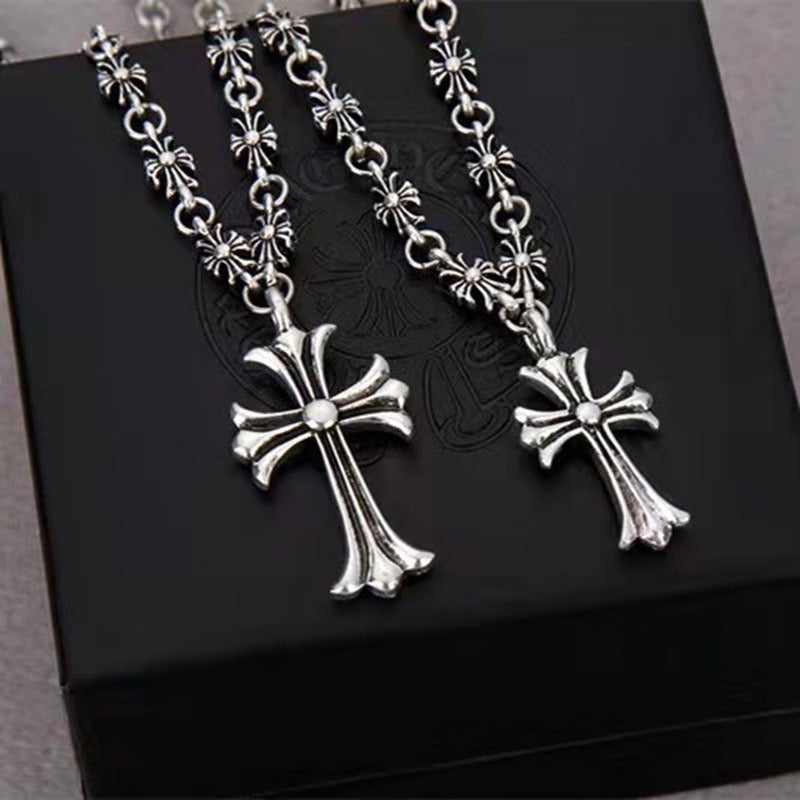 Chrome Hearts Silver Cross Necklace