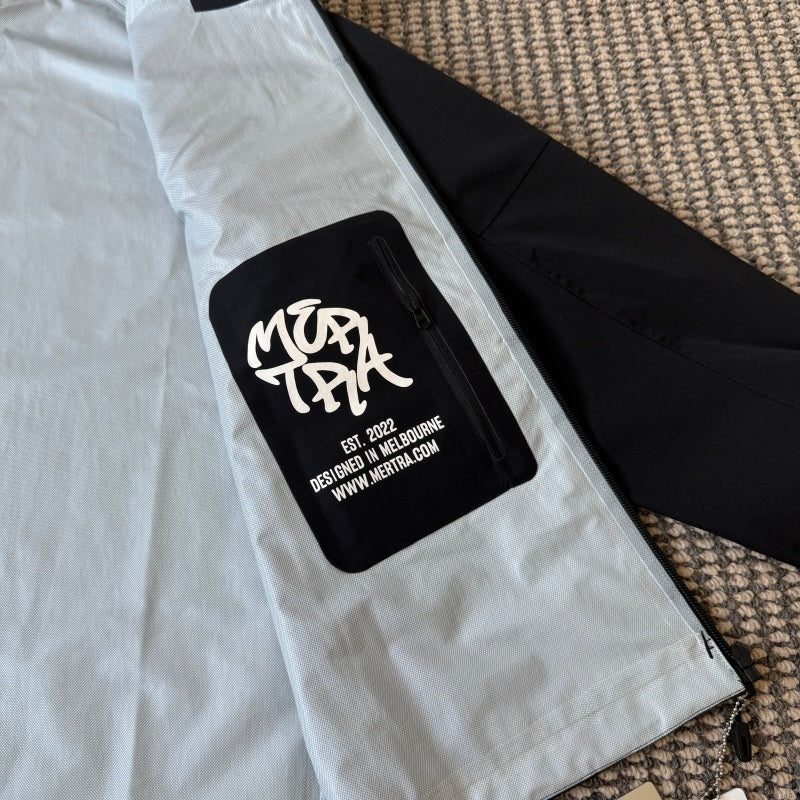mertra - Monogram Shell Jacket (Black) - Water sensitive monogram pattern effect