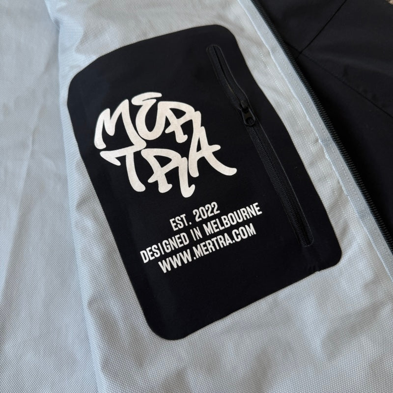 mertra - Monogram Shell Jacket (Black) - Water sensitive monogram pattern effect