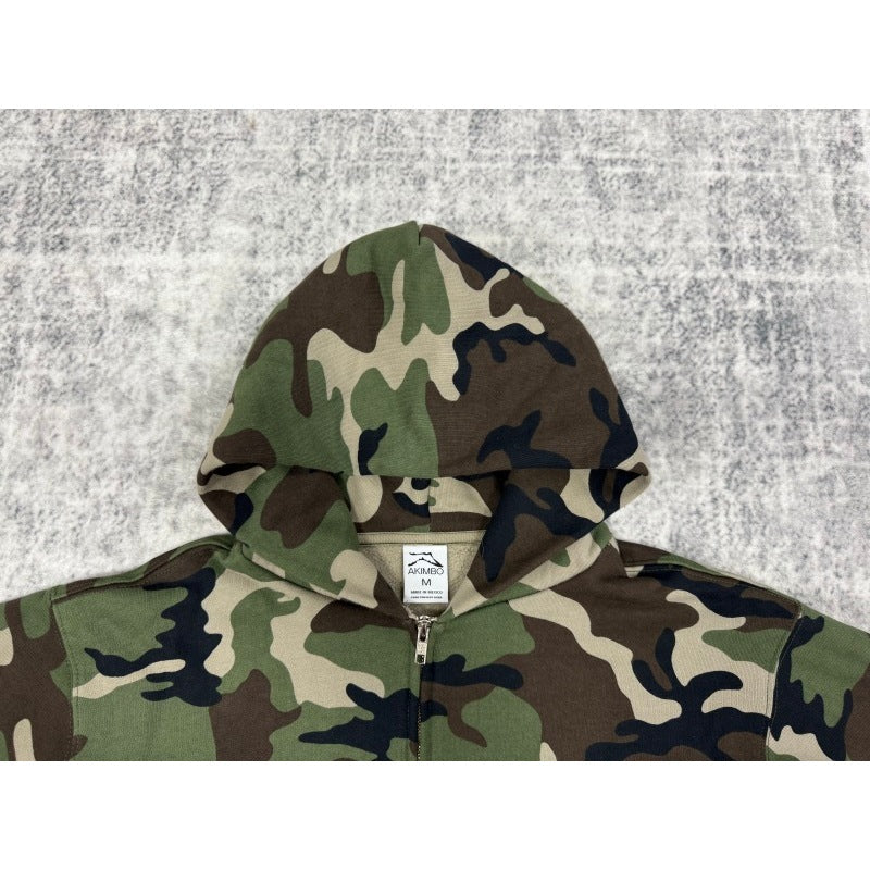AKIMBO ZIP-UP HOODIE - WOODLAND CAMO