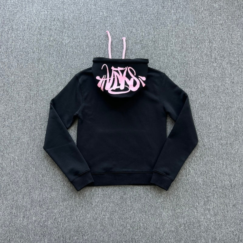 Syna World Syna Logo Tracksuit - Black (Pink Text)