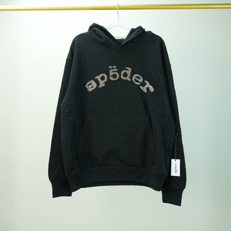Sp5der VVS Rhinestone Hoodie [Black]