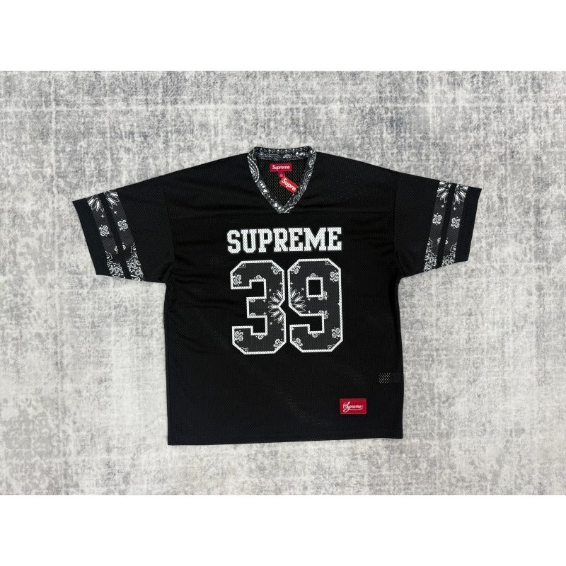 Supreme Bandana Football Jersey SS25 [Black/White]
