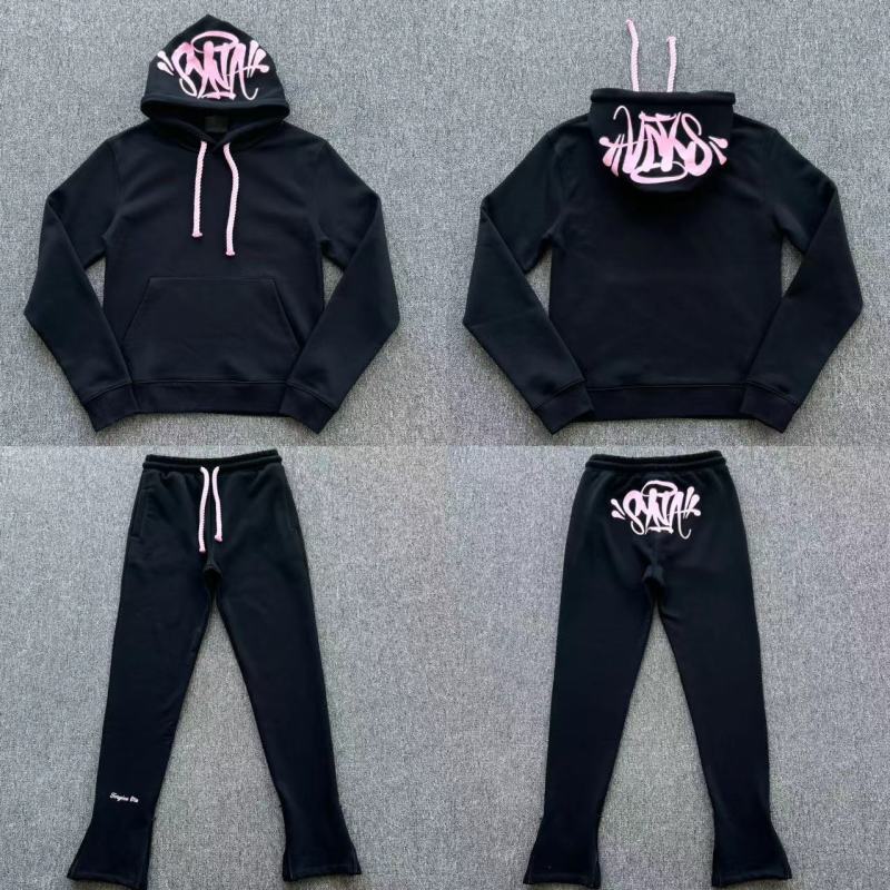 Syna World Syna Logo Tracksuit - Black (Pink Text)