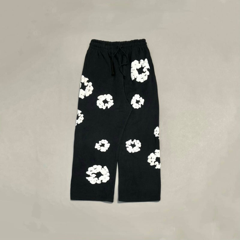Baggy Cotton-Wreath Sweatpants - DNM.TRS [Black/Blue/Green/Grey/Red]