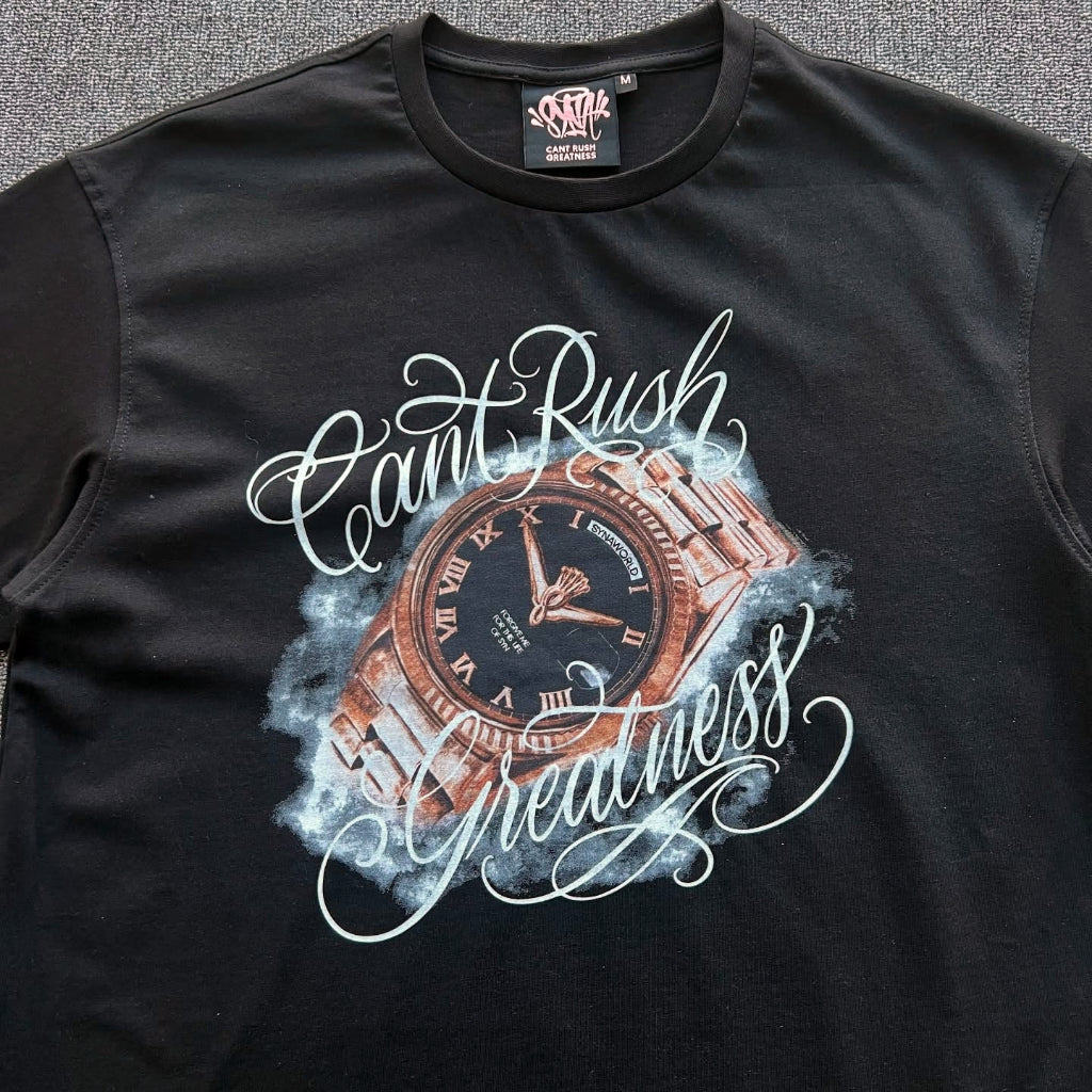 Syna Can't Rush Greatness Watch Tee - Black