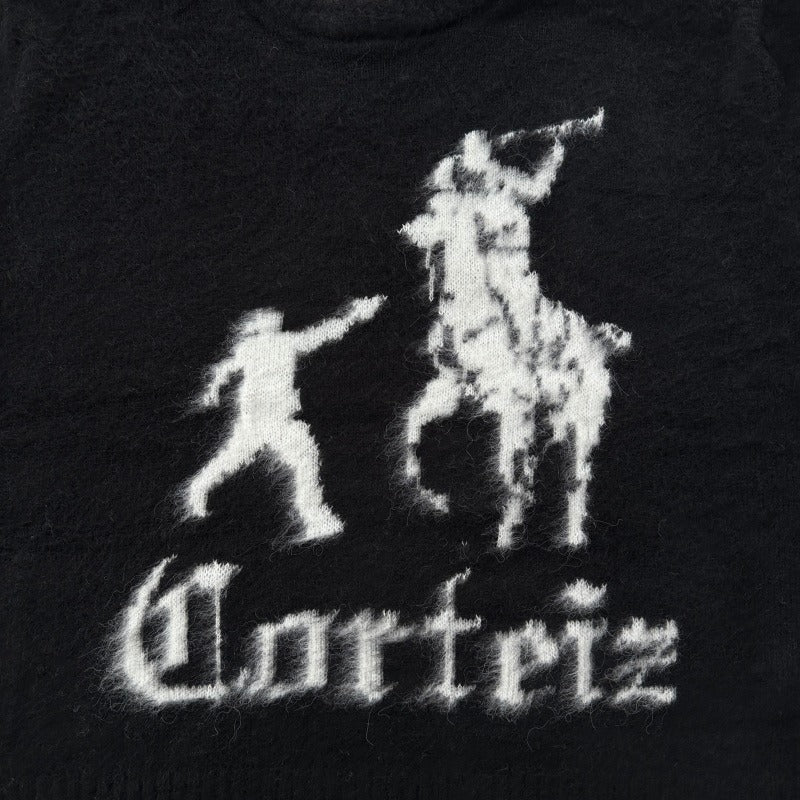 Jackin Knit Sweater - Corteiz.RTW [BLACK/BLUE]