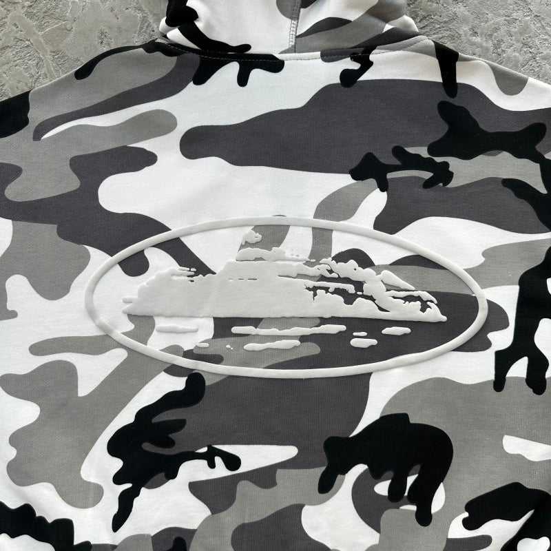 Island Puff Print Zip Hoodie [Arctic Camo] - CRTZ.RTW