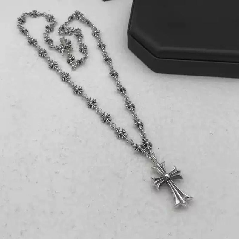 Chrome Hearts Silver Cross Necklace