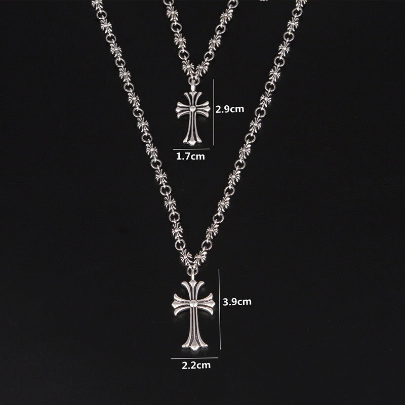Chrome Hearts Silver Cross Necklace