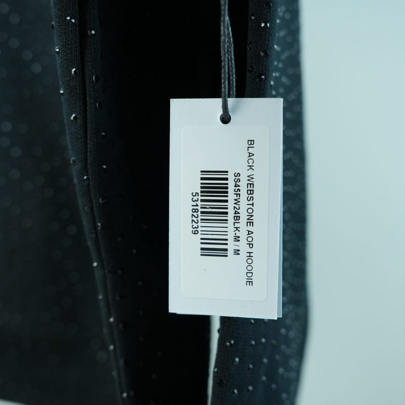 Sp5der VVS Rhinestone Hoodie [Black]