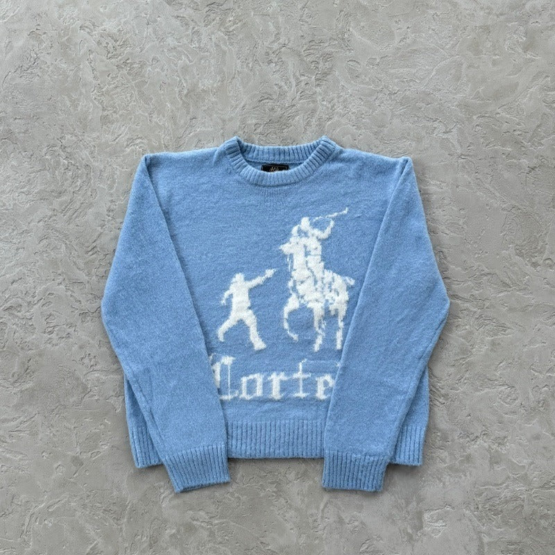 Jackin Knit Sweater - Corteiz.RTW [BLACK/BLUE]
