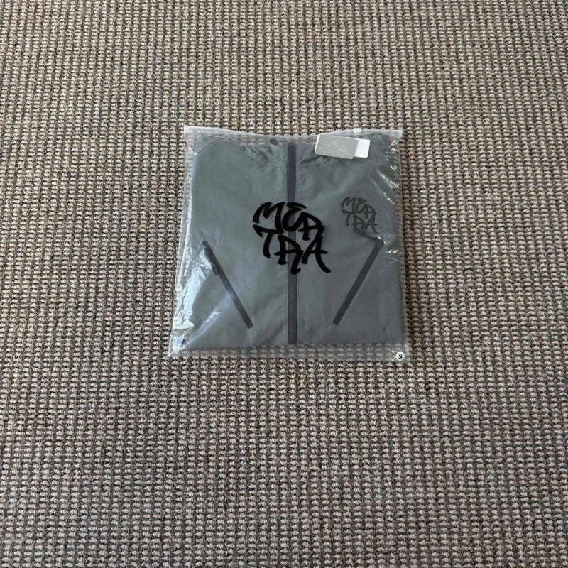 mertra - Monogram Shell Jacket (Grey) - Water Reactive Monogram Pattern Effect