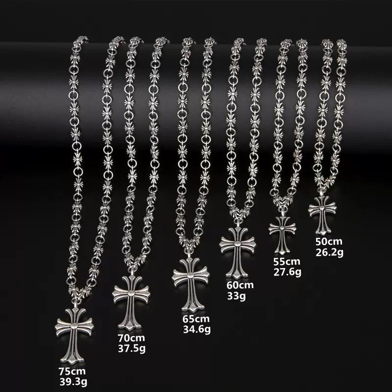 Chrome Hearts Silver Cross Necklace