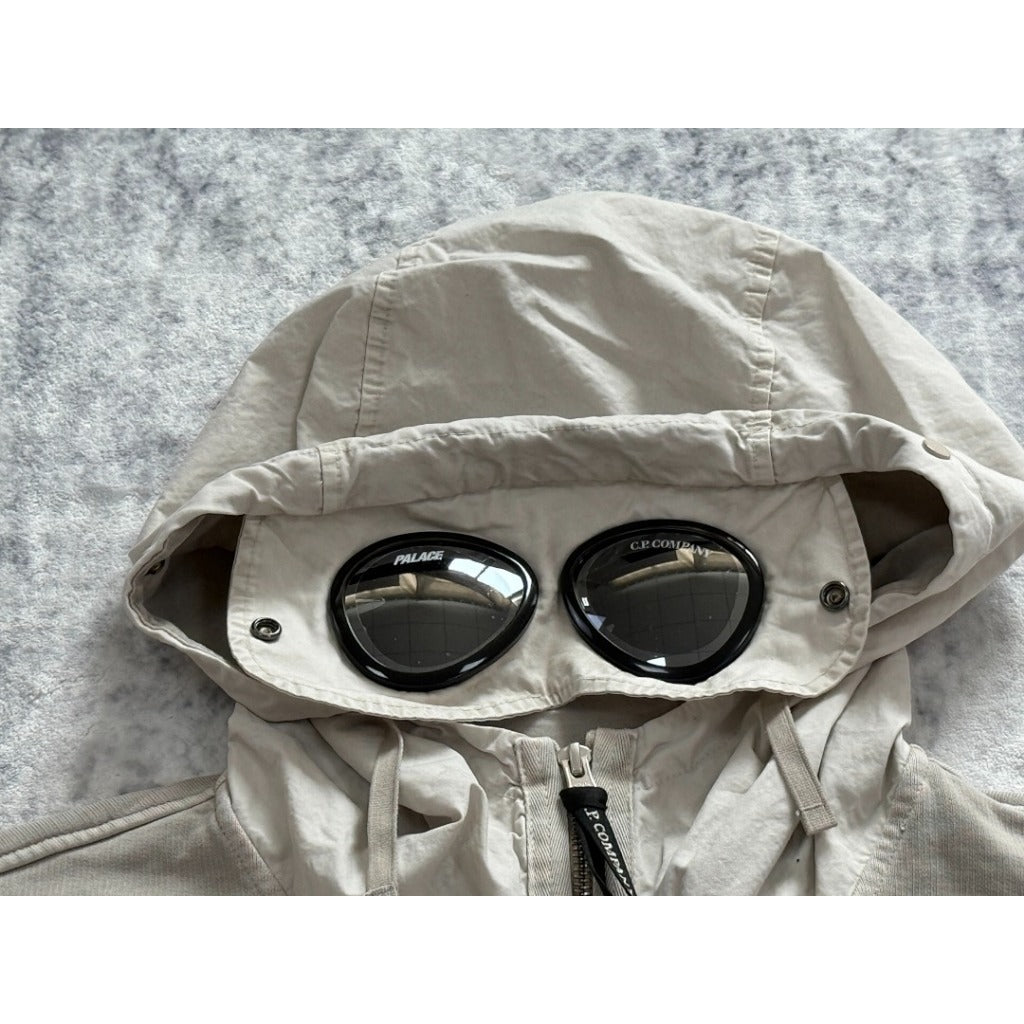 CP.C x PLC Grey Spellout Goggle Hoodie