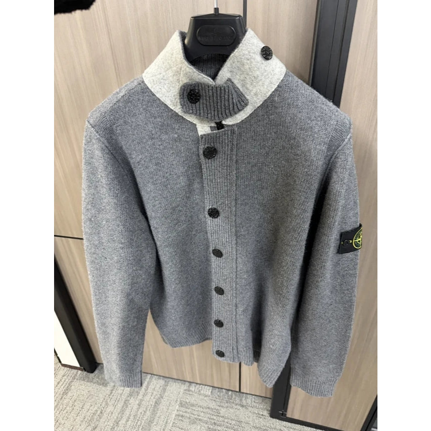 Soft Knit Cardigan With Button-Up Front And Signature Patch - STN ISLND