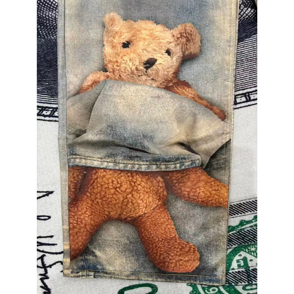 ACN STD 'Teddy Bear' 1981 Denim Pants [26SS - 3D Trompe L'oeil]
