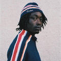 Multi Stripe Knit Zip Up Top Navy - FW25 - Corteiz