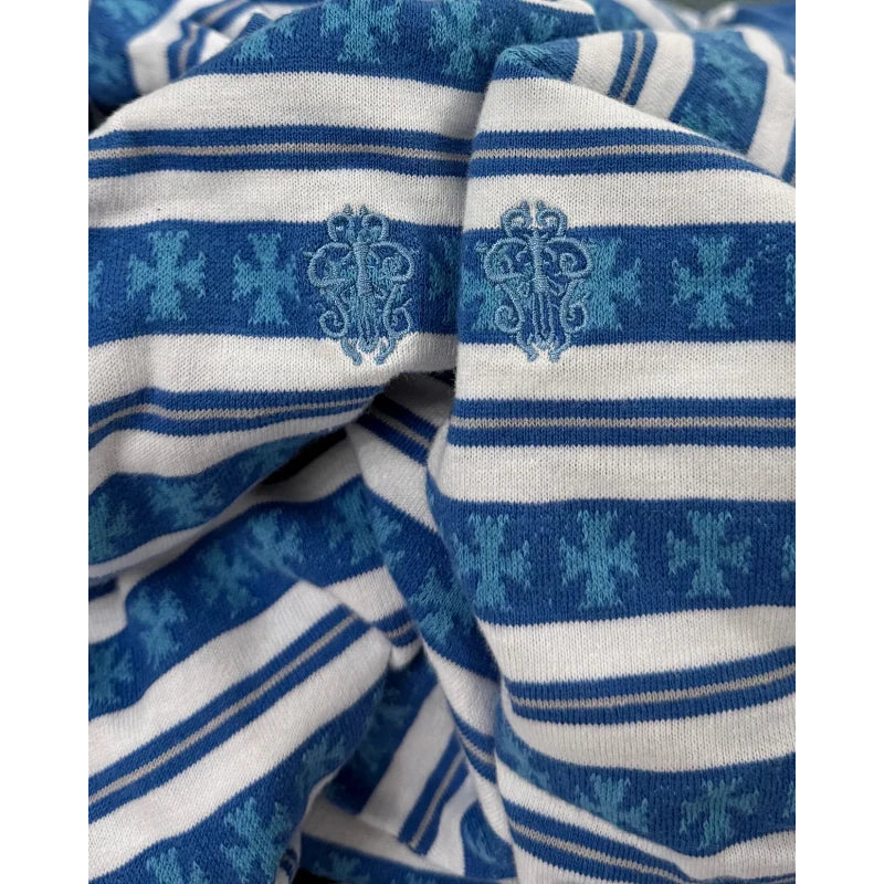 Chomper Stripe Tee Shirt - Chrome Hearts Matty Boy - Black / Blue