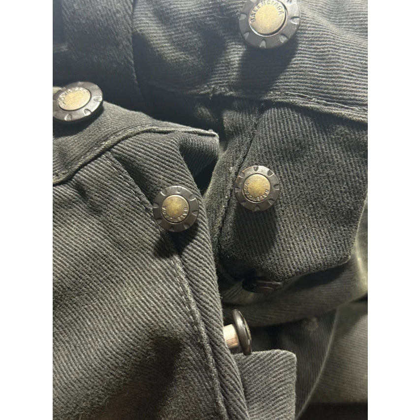Black Grunge Ripped Off Baggy Pants - BLC
