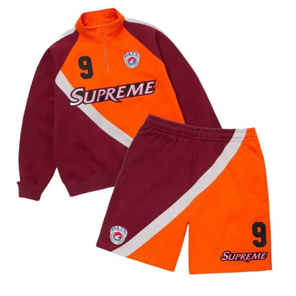 Equipe Half Zip - Sweatshirt / Shorts / Set - Dark Orange - Supreme