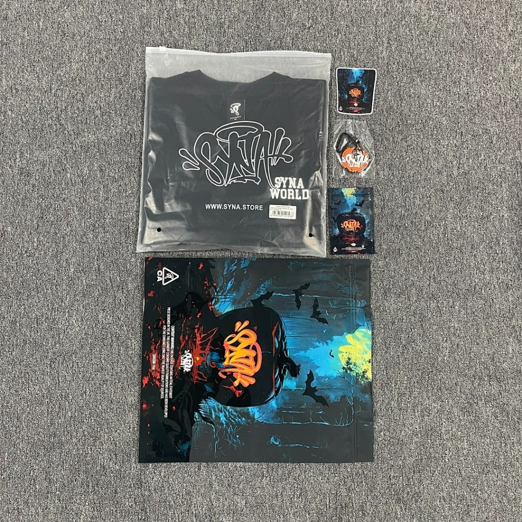 SYNAWORLD LS WAFFLE TEE - BLACK