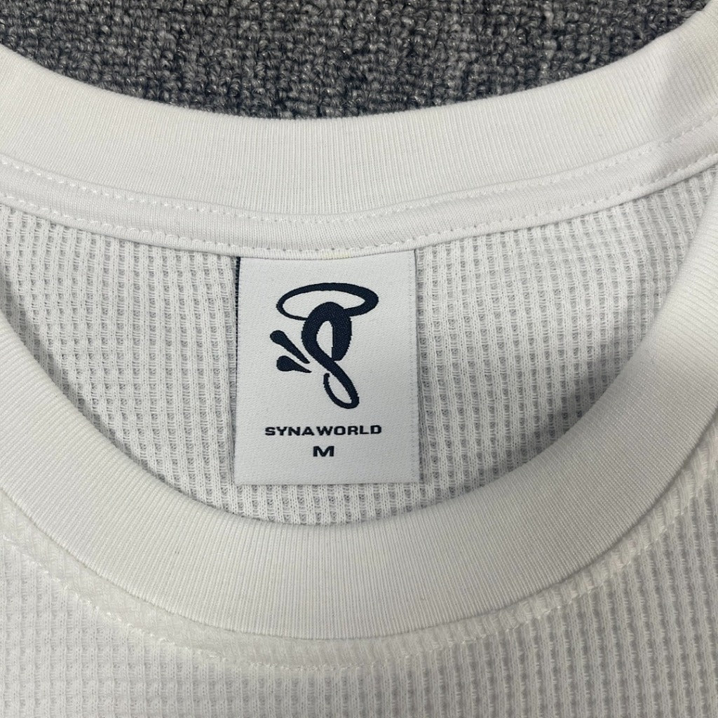 SYNAWORLD LS WAFFLE TEE - OFF WHITE