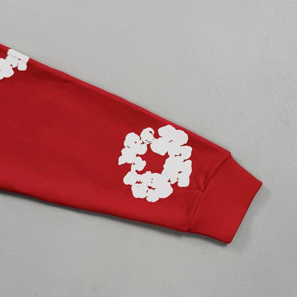 Cotton-Wreath Zipper Hoodie - DNM.TRS [Red/Grey/Blue/Green]