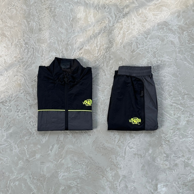 Syna World ‘Syna Logo Shell Tracksuit' - Black/Grey/Yellow