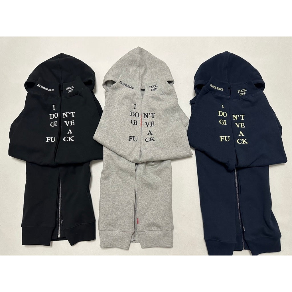 Supreme IDGAF Zip Up Hooded Sweatshirt FW25 [Black/Blue/Grey/Pink]