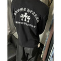 Black Henley Button Thermal Long Sleeve Shirt - Chrome Hearts