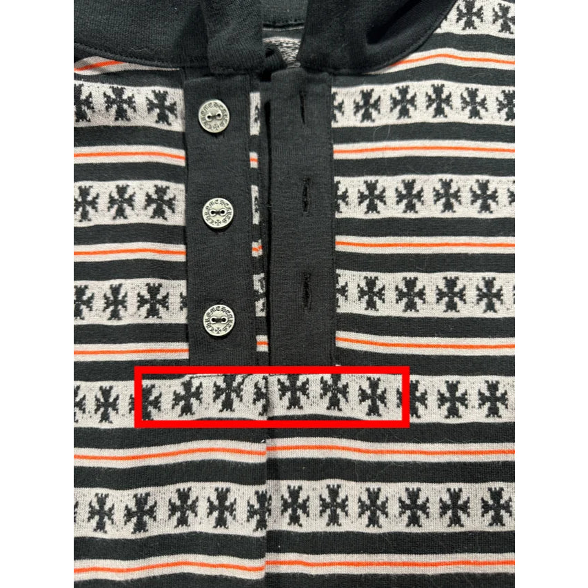 Chomper Stripe LS Polo Shirt - Chrome Hearts Matty Boy - Black / Blue