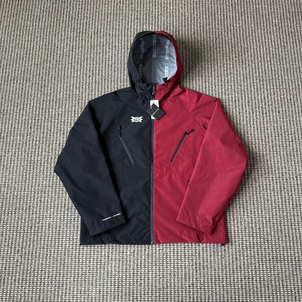MERTRA x Umbro Water Reactive Shell Jacket - BLACK & RED/ WHITE & GREY