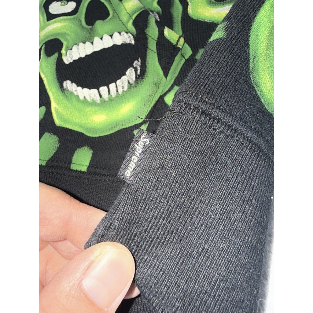 Skull Pile Hooded Sweatshirt Green [Glow In The Dark] - Liquid Blue - Supreme - BNIP 100%