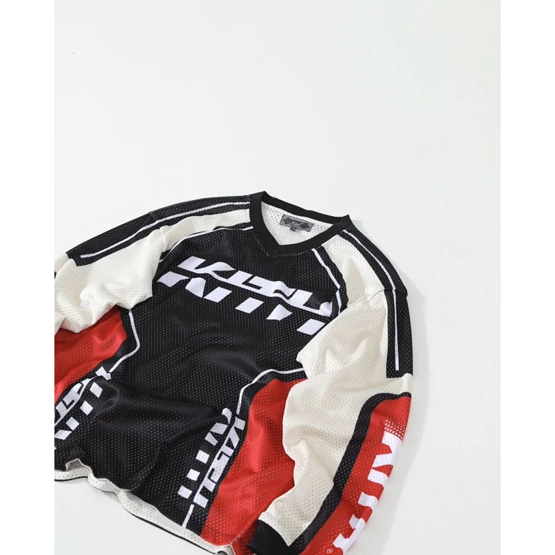 Kith Moto Mesh Long Sleeve Donovan Tee - Black