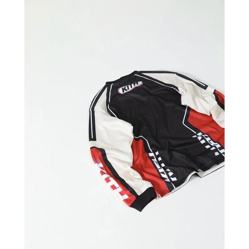 Kith Moto Mesh Long Sleeve Donovan Tee - Black