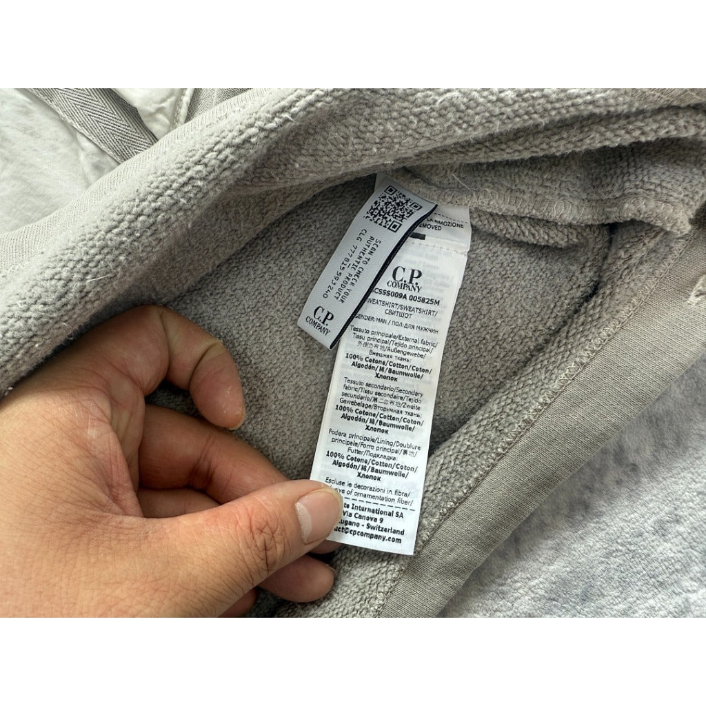 CP.C x PLC Grey Spellout Goggle Hoodie