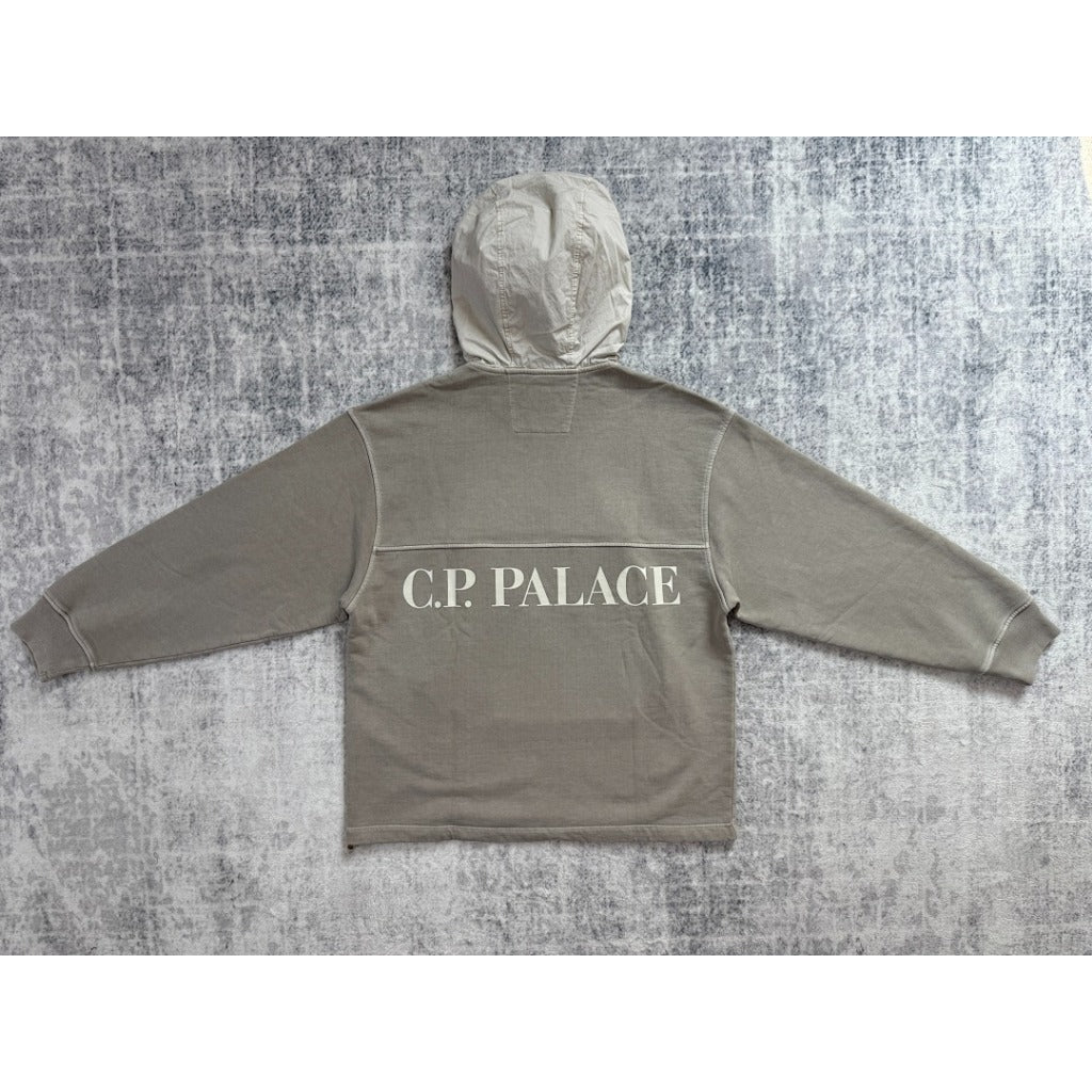 CP.C x PLC Grey Spellout Goggle Hoodie