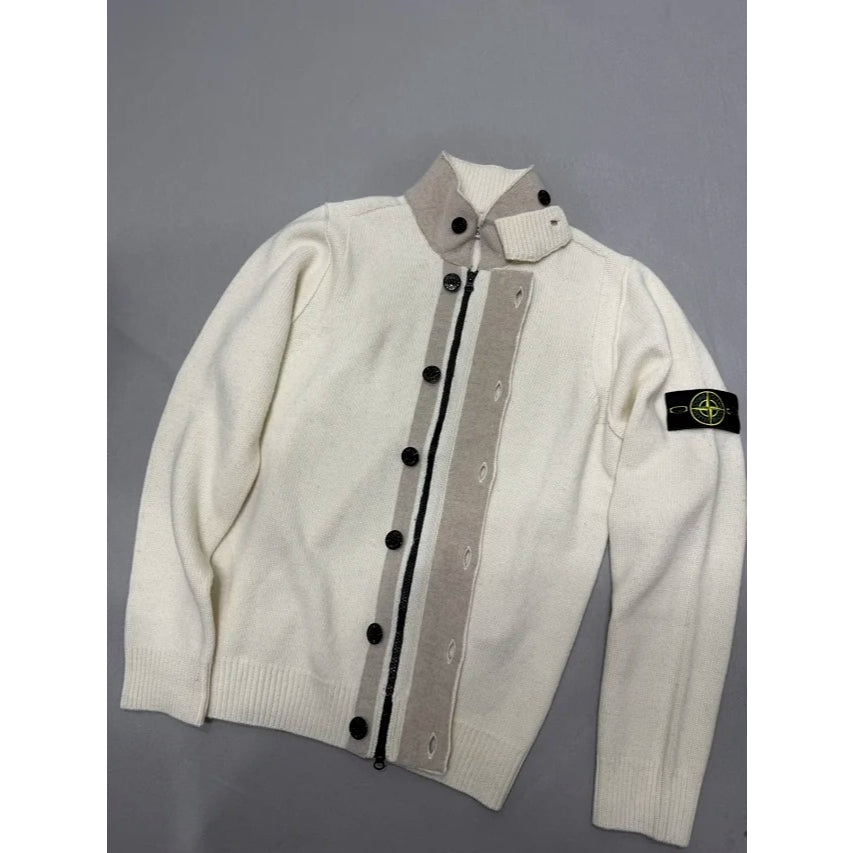 Soft Knit Cardigan With Button-Up Front And Signature Patch - STN ISLND