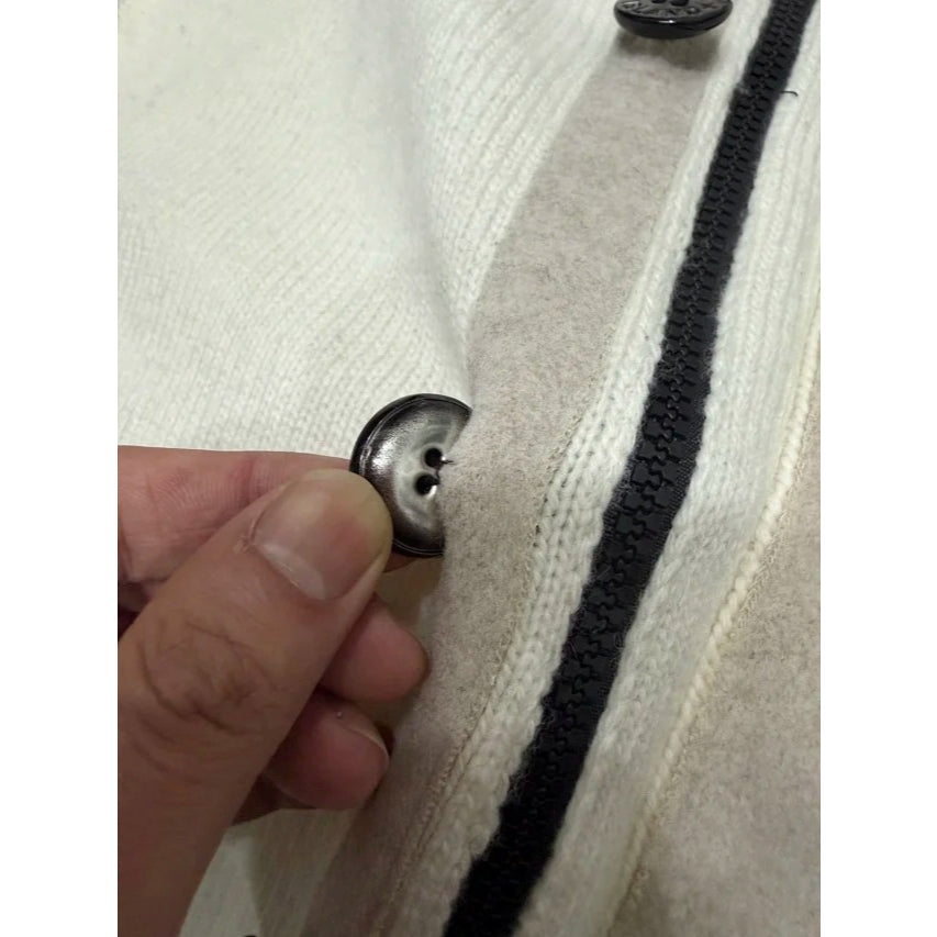 Soft Knit Cardigan With Button-Up Front And Signature Patch - STN ISLND