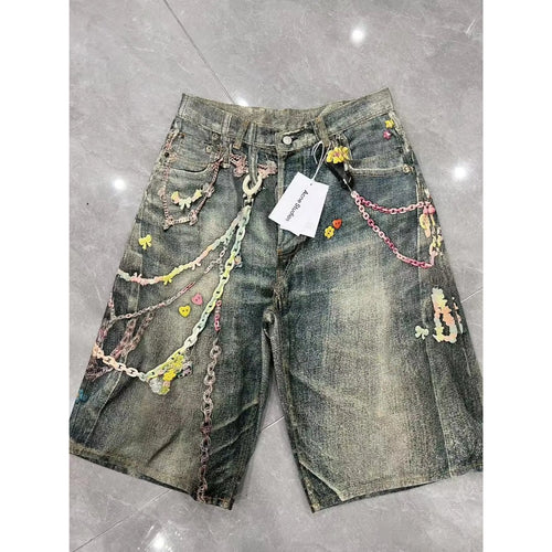 Acne Studios 'Digital Candy Keychain' Denim Jorts