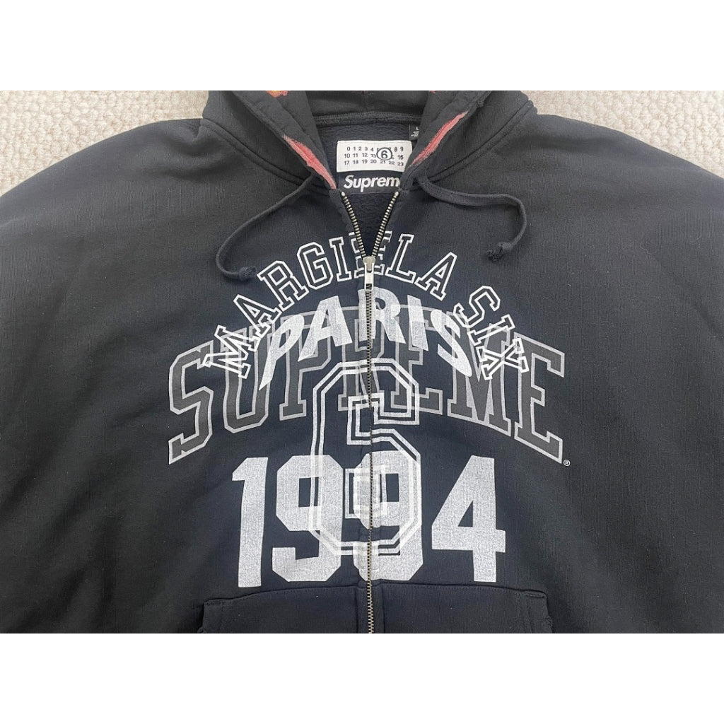 Supreme x MM6 Maison Margiela Skulls Zip Up Hoodie Sweatshirt - Black