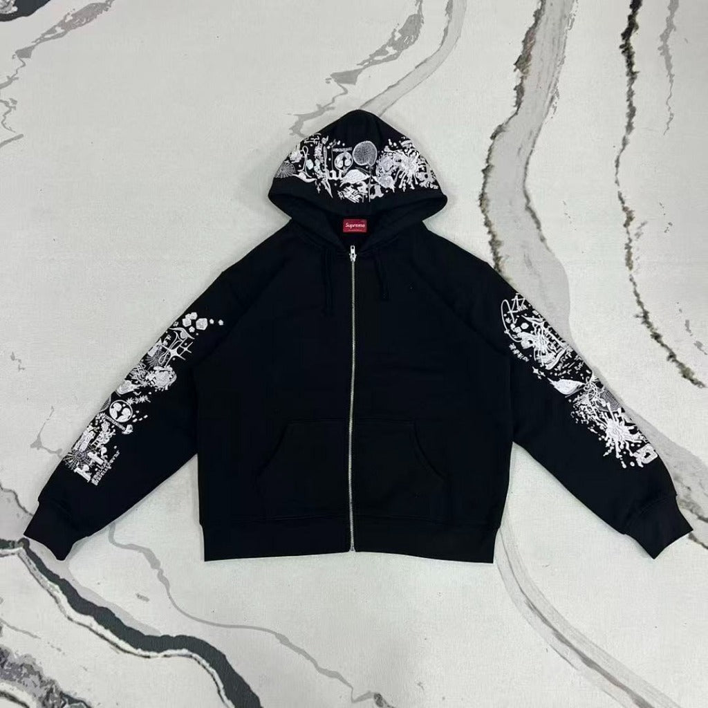 Supreme AOI Zip Up Hooded Sweatshirt [Black]