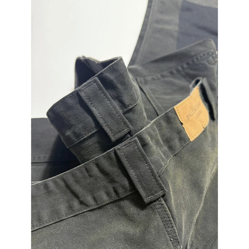 BLACK RIPPED OFF BAGGY DENIM PANTS FW25 - Balenciaga