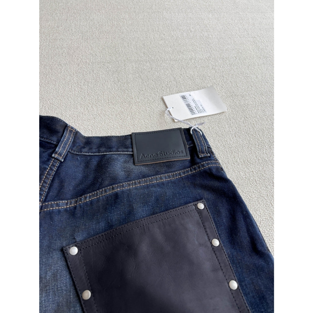 Acne Studios 'Leather Pocket' 2023M Darkside Jeans