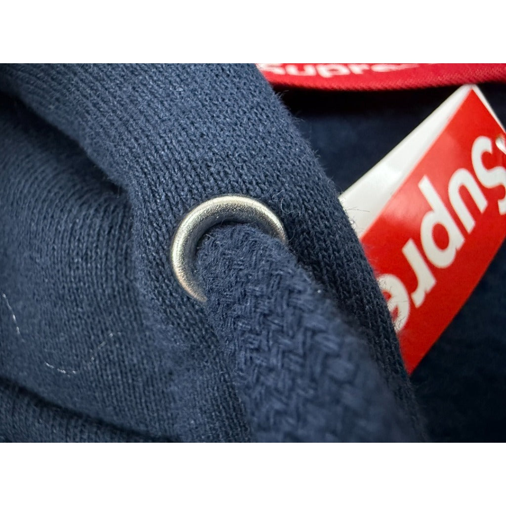 Supreme Big Logo Zip Up Hoodie Sweatshirt 'Navy'