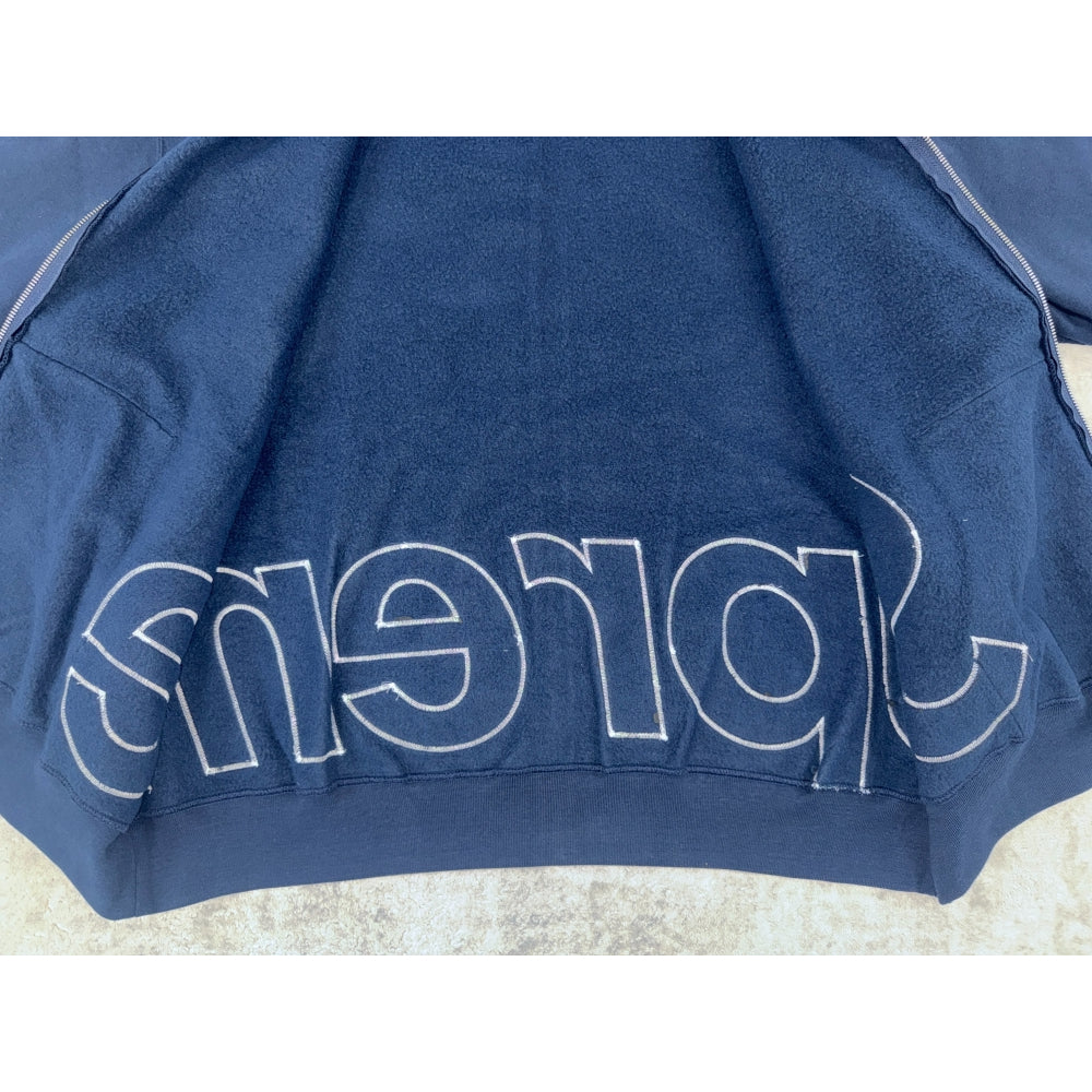 Supreme Big Logo Zip Up Hoodie Sweatshirt 'Navy'